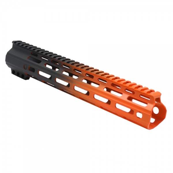 CERAKOTE GRADIENT| AR-15 ANGLE CUT CLAMP ON M-LOK 12 INCH HANDGUARD- BLACK BASE- GRADIENT- HUNTER ORANGE -MADE IN U.S.A